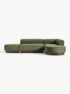 Modulaire hoekbank Natalie van teddy-bouclé