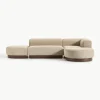 Modulaire hoekbank Natalie van teddy-bouclé