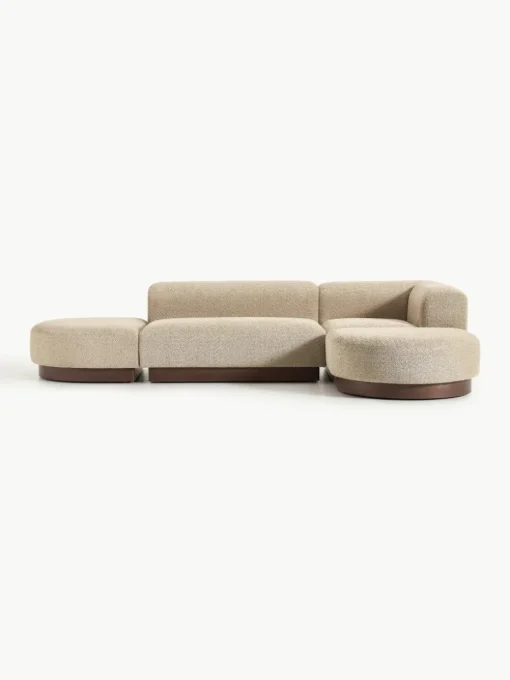 Modulaire hoekbank Natalie van teddy-bouclé