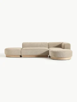 Modulaire hoekbank Natalie van teddy-bouclé