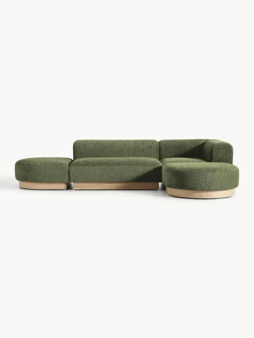Modulaire hoekbank Natalie van teddy-bouclé