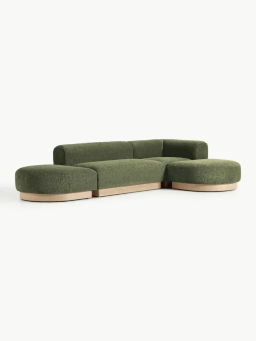 Modulaire hoekbank Natalie van teddy-bouclé