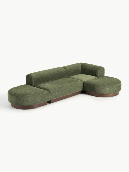 Modulaire hoekbank Natalie van teddy-bouclé