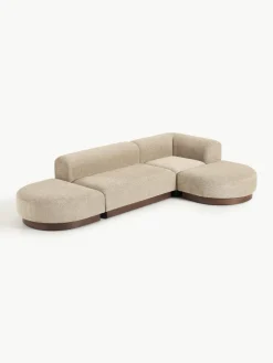 Modulaire hoekbank Natalie van teddy-bouclé