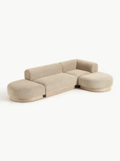 Modulaire hoekbank Natalie van teddy-bouclé