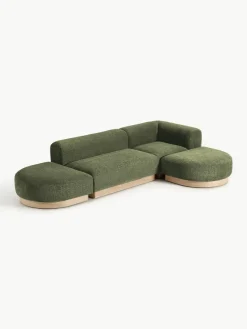 Modulaire hoekbank Natalie van teddy-bouclé