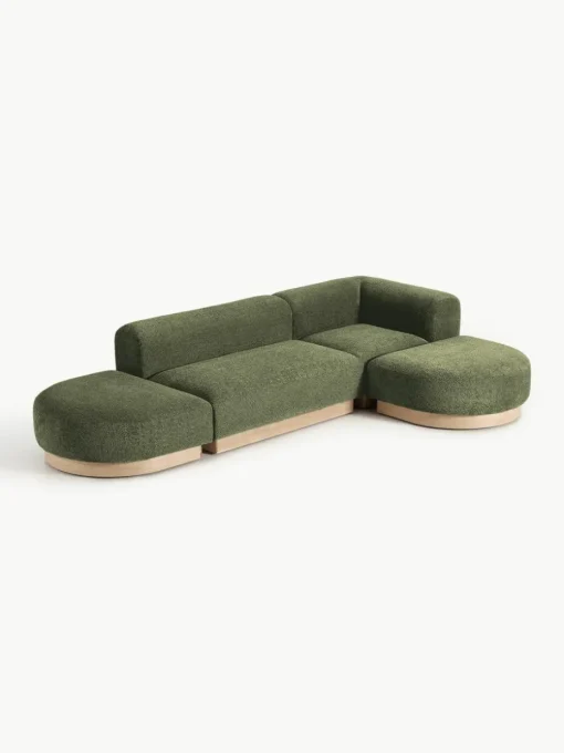 Modulaire hoekbank Natalie van teddy-bouclé