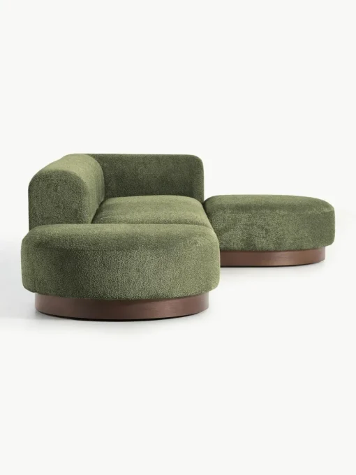 Modulaire hoekbank Natalie van teddy-bouclé