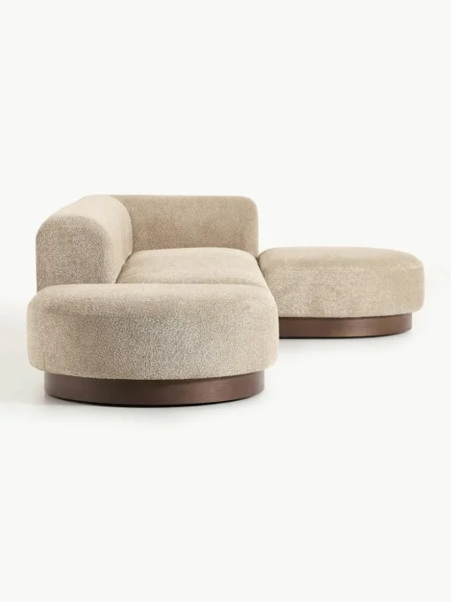 Modulaire hoekbank Natalie van teddy-bouclé