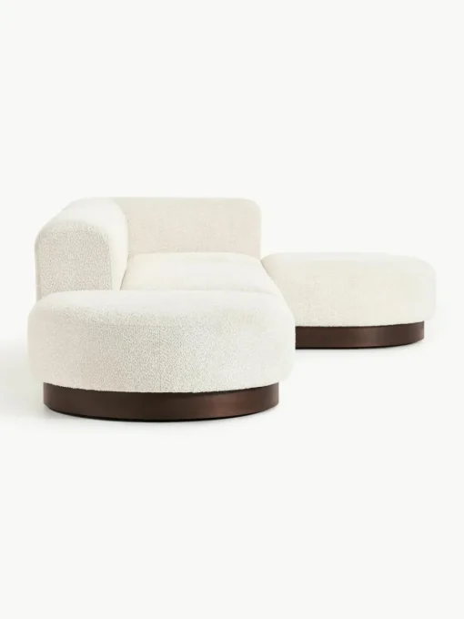 Modulaire hoekbank Natalie van teddy-bouclé