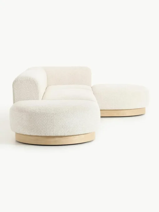 Modulaire hoekbank Natalie van teddy-bouclé