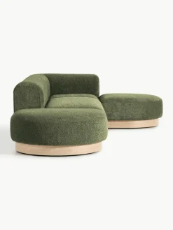 Modulaire hoekbank Natalie van teddy-bouclé