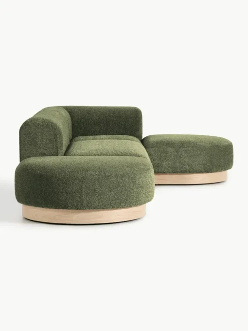 Modulaire hoekbank Natalie van teddy-bouclé