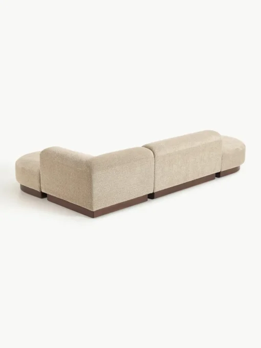 Modulaire hoekbank Natalie van teddy-bouclé