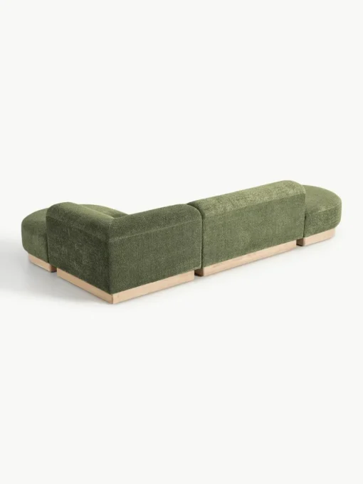 Modulaire hoekbank Natalie van teddy-bouclé