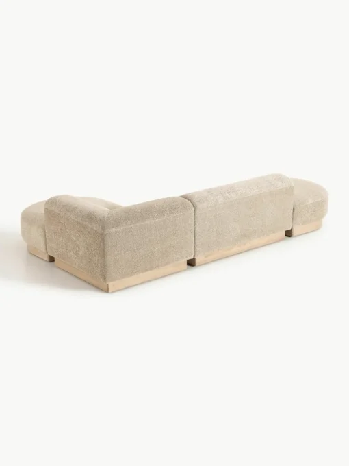 Modulaire hoekbank Natalie van teddy-bouclé