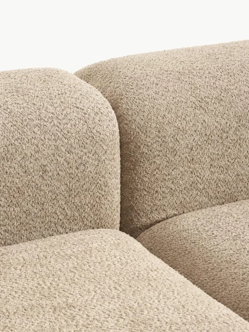 Modulaire hoekbank Natalie van teddy-bouclé