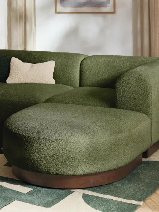 Modulaire hoekbank Natalie van teddy-bouclé