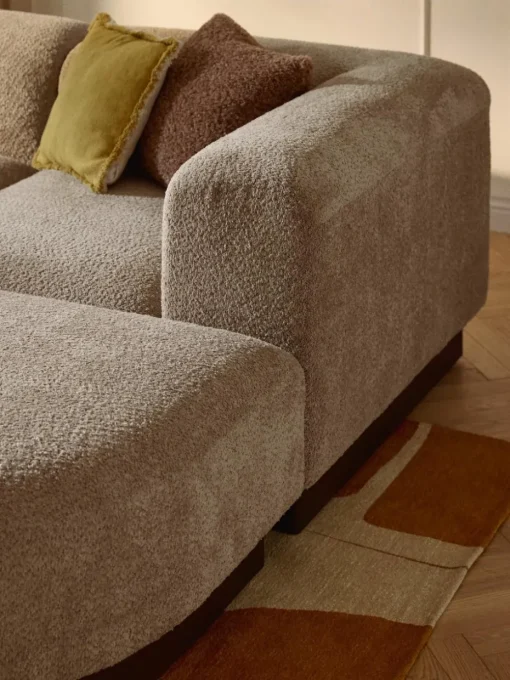 Modulaire hoekbank Natalie van teddy-bouclé