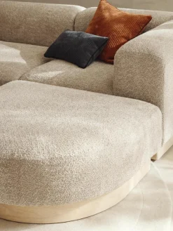 Modulaire hoekbank Natalie van teddy-bouclé