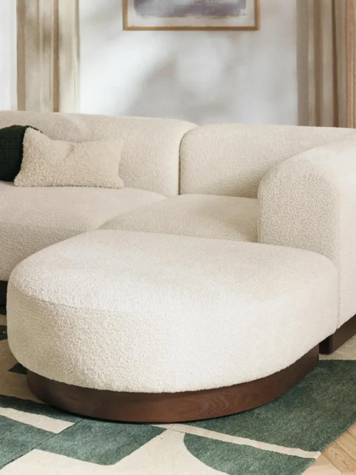 Modulaire hoekbank Natalie van teddy-bouclé