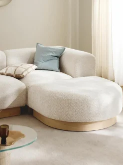 Modulaire hoekbank Natalie van teddy-bouclé