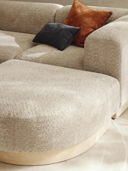 Modulaire hoekbank Natalie van teddy-bouclé
