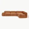 Modulaire hoekbank Wolke (4-zits) van teddy-bouclé