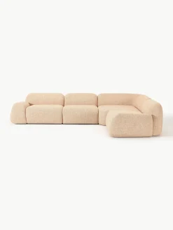 Modulaire hoekbank Wolke (4-zits) van bouclé