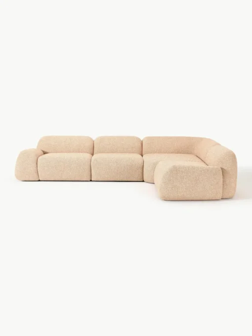 Modulaire hoekbank Wolke (4-zits) van bouclé