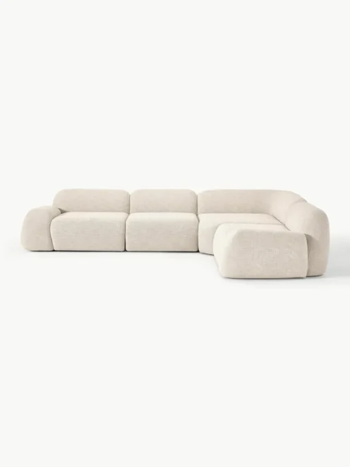 Modulaire hoekbank Wolke (4-zits) van bouclé