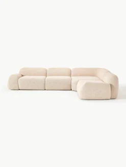 Modulaire hoekbank Wolke (4-zits) van bouclé