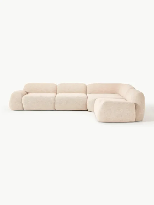 Modulaire hoekbank Wolke (4-zits) van bouclé