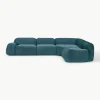Modulaire hoekbank Wolke (4-zits) van teddy bouclé