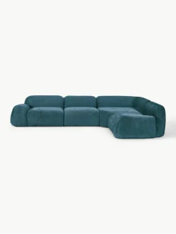 Modulaire hoekbank Wolke (4-zits) van teddy bouclé