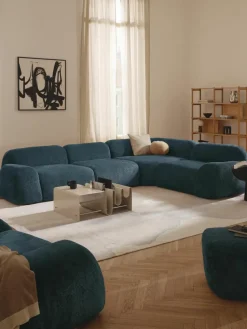 Modulaire hoekbank Wolke (4-zits) van teddy bouclé