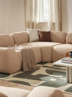 Modulaire hoekbank Wolke (4-zits) van bouclé