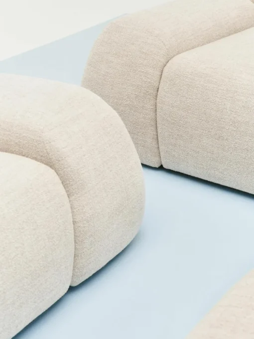 Modulaire hoekbank Wolke (4-zits) van bouclé