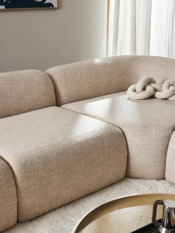 Modulaire hoekbank Wolke (4-zits) van bouclé