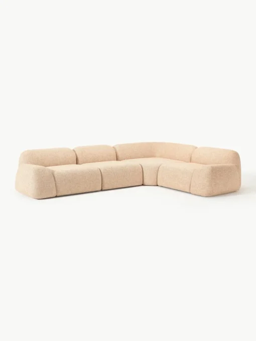 Modulaire hoekbank Wolke (4-zits) van bouclé