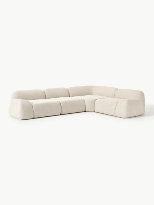 Modulaire hoekbank Wolke (4-zits) van bouclé
