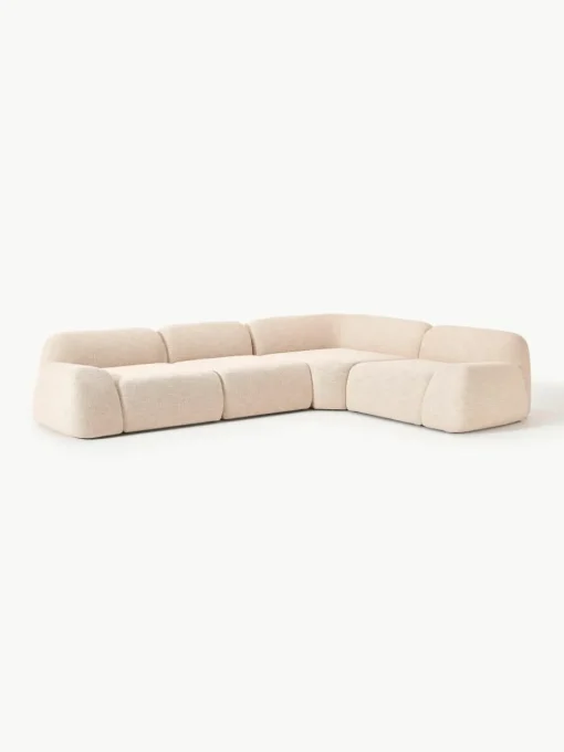 Modulaire hoekbank Wolke (4-zits) van bouclé