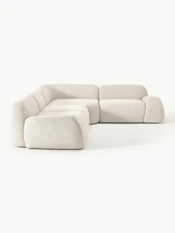 Modulaire hoekbank Wolke (4-zits) van bouclé