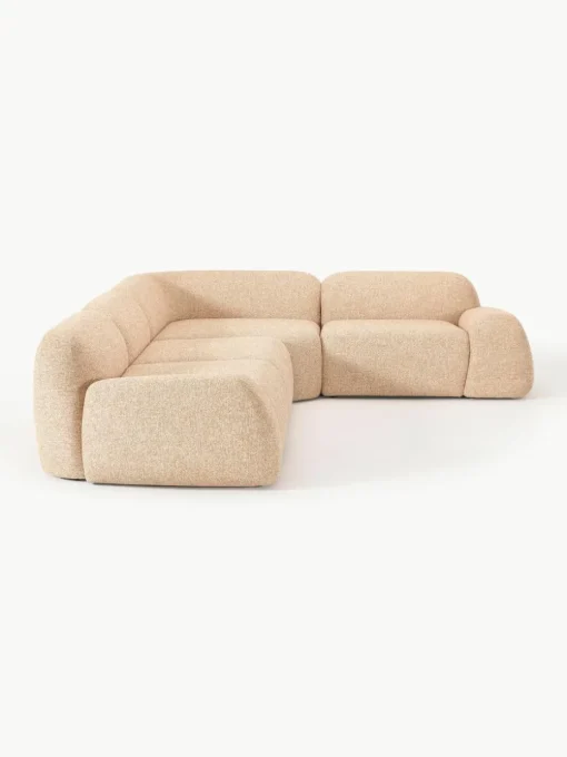 Modulaire hoekbank Wolke (4-zits) van bouclé