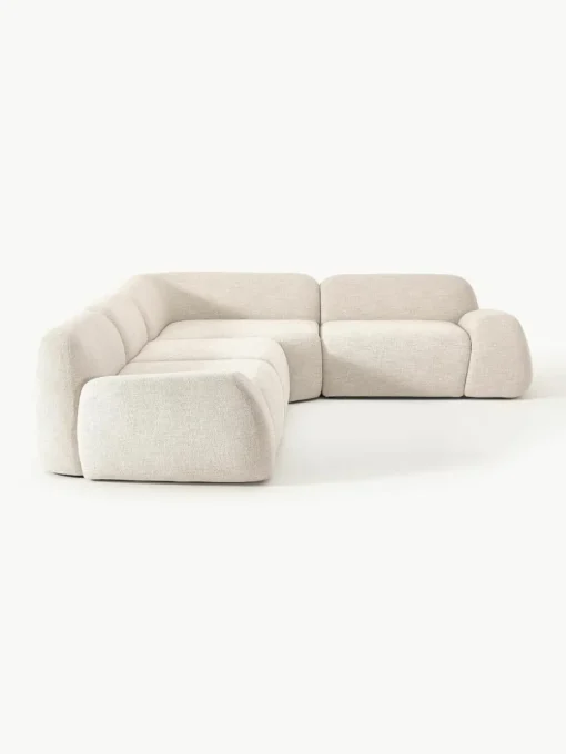 Modulaire hoekbank Wolke (4-zits) van bouclé