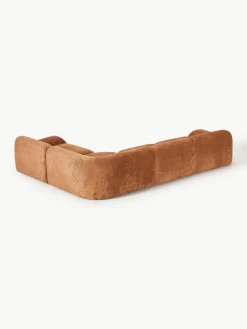 Modulaire hoekbank Wolke (4-zits) van teddy-bouclé
