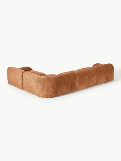 Modulaire hoekbank Wolke (4-zits) van teddy-bouclé