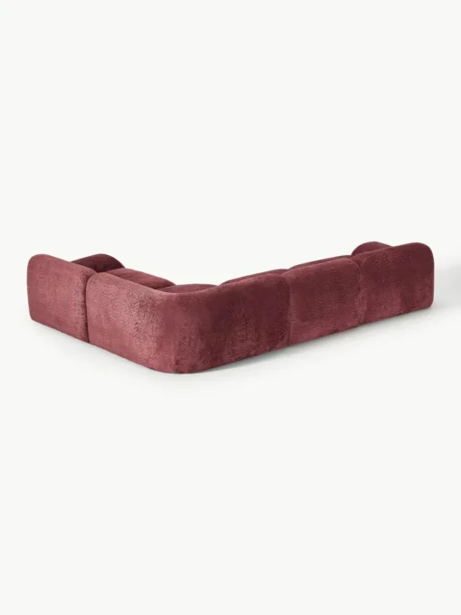 Modulaire hoekbank Wolke (4-zits) van teddy-bouclé
