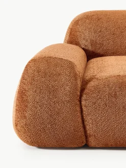 Modulaire hoekbank Wolke (4-zits) van teddy-bouclé