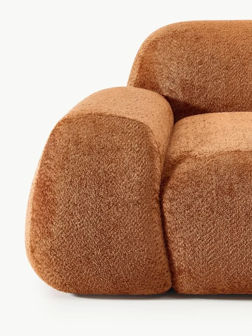 Modulaire hoekbank Wolke (4-zits) van teddy-bouclé